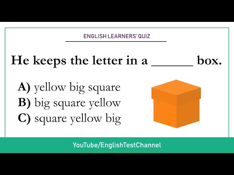 Adjective Order Quiz