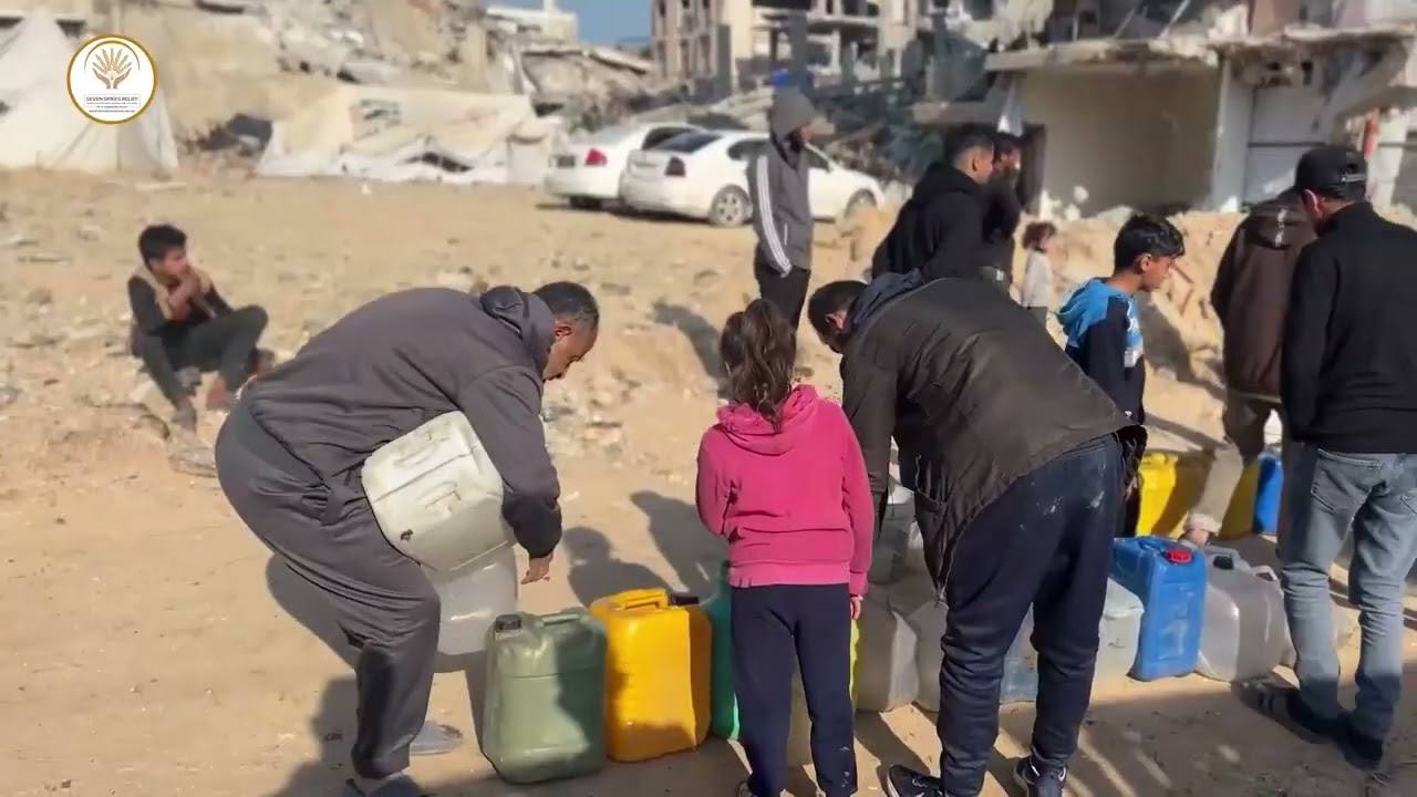 Water Tanks Distribution (236) for the Displaced families in Gaza, Thanks to  Yunus Ali Hoque