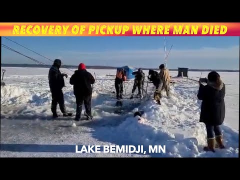 UPDATE: Recovery Effort Of Pickup Where Man Died After Falling Through Ice On Lake Bemidji, MN