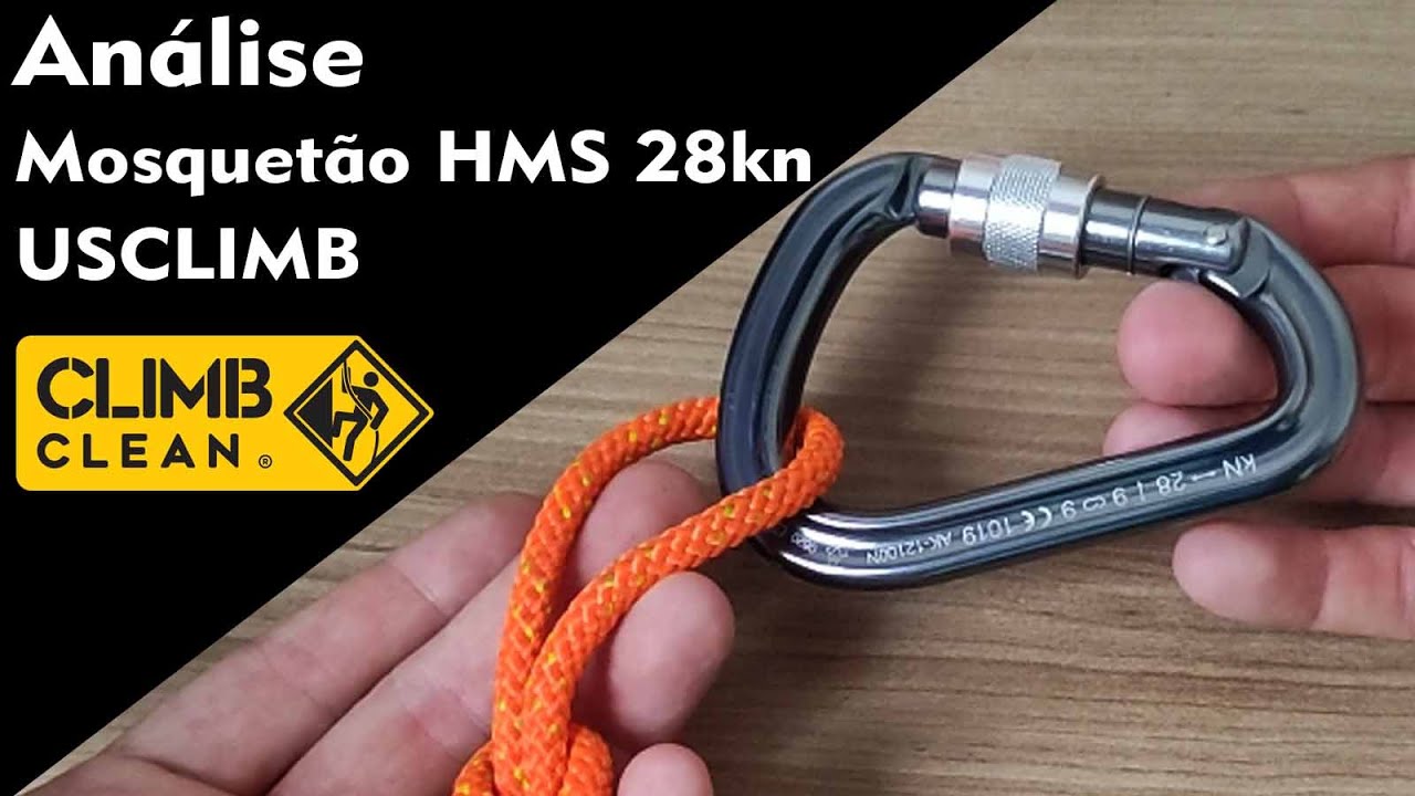 Análise Mosquetão HMS USCLIMB 28kn Alumínio para rapel e escalada