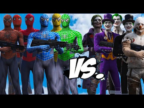 TEAM SPIDER-MAN VS TEAM JOKER - EPIC BATTLE