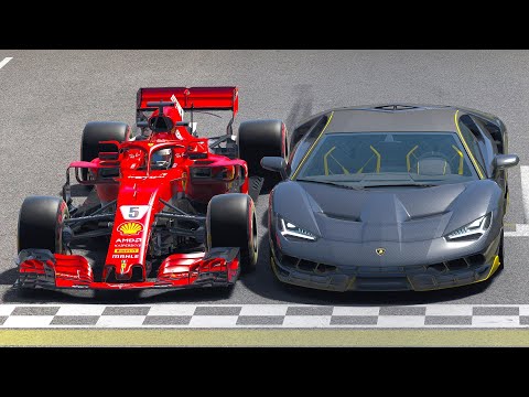 Ferrari F1 2018 vs Lamborghini Centenario - Monza