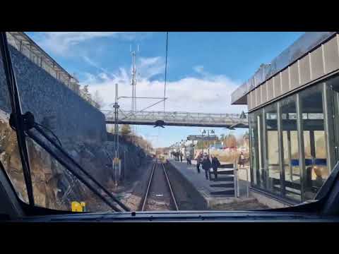 Pendeltåg hyttvy Nynäshamn-Estocolmo cidade via Västerhaninge e Älvsjö #pendel #pendeltåg #järnväg