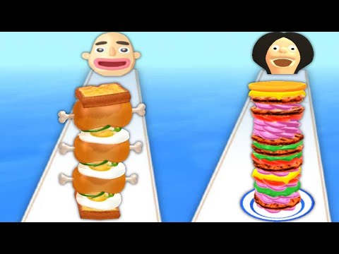 SANDWICH RUNNER vs BURGER RUN Gameplay All Levels / Max Level ( android / ios )