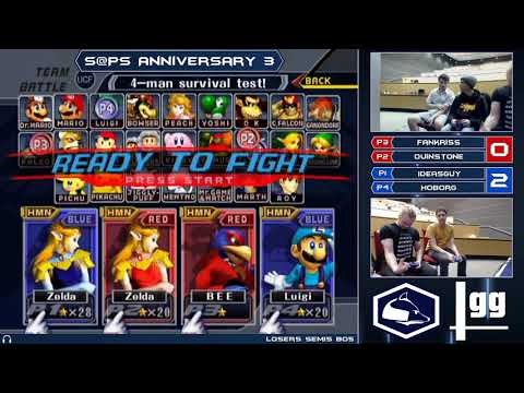 Anniversary 3 Melee Doubles - Quinstone + Fankriss (G) vs Ideas Guy + Hoborg (B) - Losers Finals