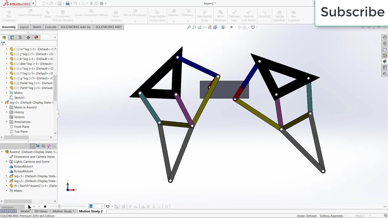 Theo jansen mechanism in Solidworks