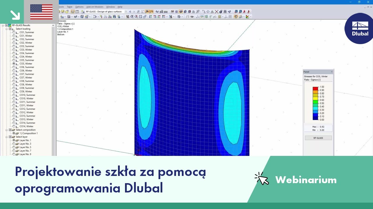 Projektowanie szkła za pomocą oprogramowania Dlubal