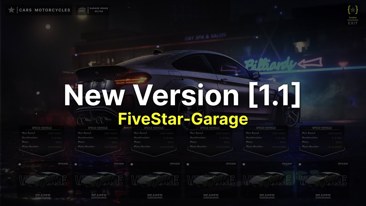 FiveStar-Garage + Impound [ESX, QB] thumbnail 3
