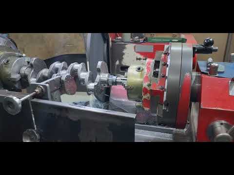 crankshaft #grinding #4clyinder main journal  grinding in process