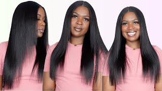 THE MOST NATURAL LOOKING EVER! Glueless PRE-everything Yaki Straight Lace Front Wig FT. KLAIYI HAIR
