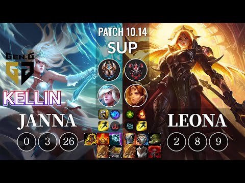 GEN Kellin Janna vs Leona Sup - KR Patch 10.14