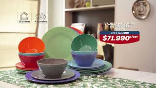 Vajilla melamina de colores Red Flag