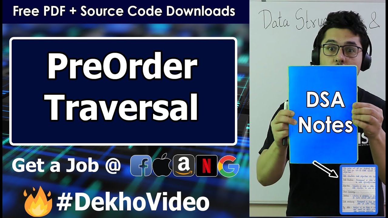 Video thumbnail for Preorder Traversal in a Binary Tree (With C Code)