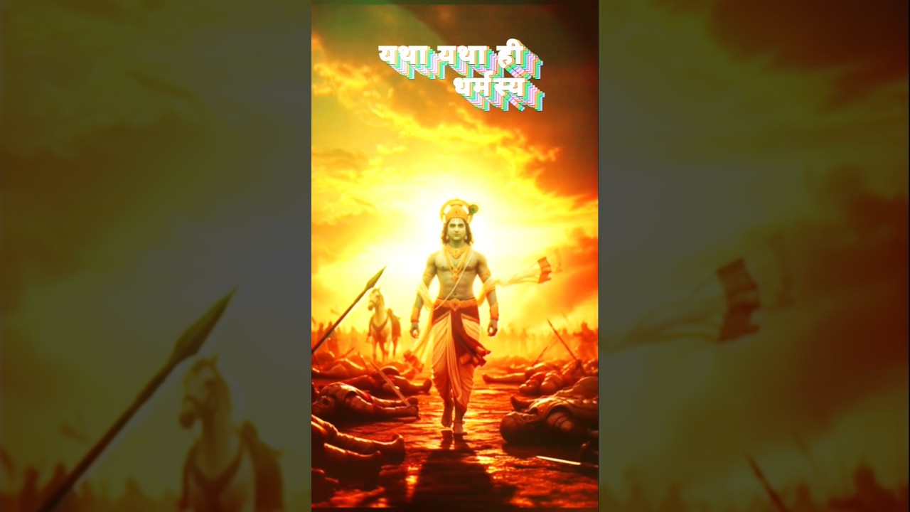 #❤️‍🔥यदा यदा 🪈हि धर्मस्य 🏹 #sorts #hindugod #mahabharat #sreekrishna #arjun #tranding