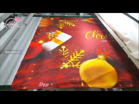 Tranh Vải Treo Tường Trang Trí Tết Happy New Year Và Lồng Đèn Đỏ May Mắn