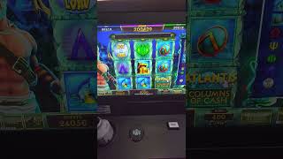 Double Win PA Skills Slot Machine $4 Big Win Atlantis Columns of Cash