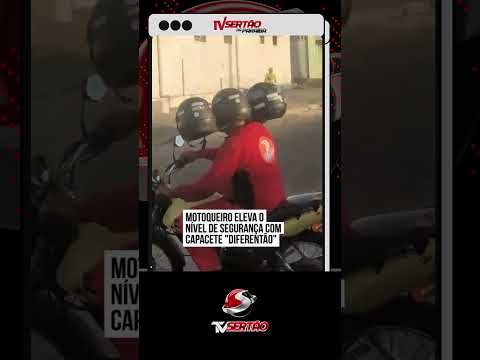 SEGURANÇA TRIPLA? Motociclista viraliza com capacete inusitado em avenida 🛵🤯