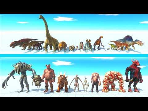 ALL DINOSAURS Team vs INFERNALS Team - Animal Revolt Battle Simulator ARBS