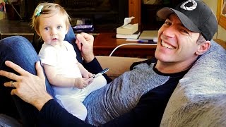 Baby Reacts To Daddy&#39;s Mean Kitty Song