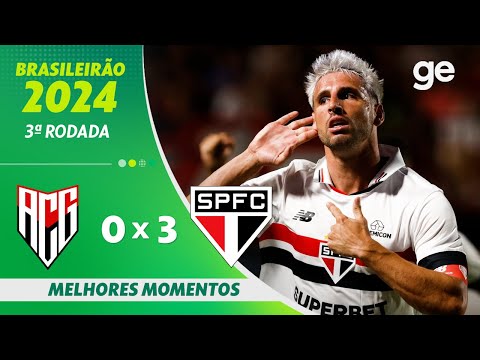Gols e lances de Atlético-GO x São Paulo
