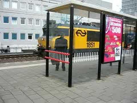 Intercity trains arriving in Eindhoven (NL)