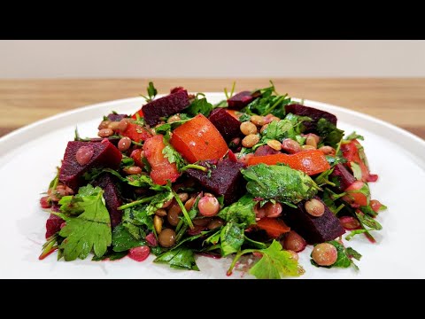 EXTREMELY DELICIOUS LENTIL AND BEETROOT SALAD RECIPE ! HEALTHY BEETROOT SALAD RECIPE