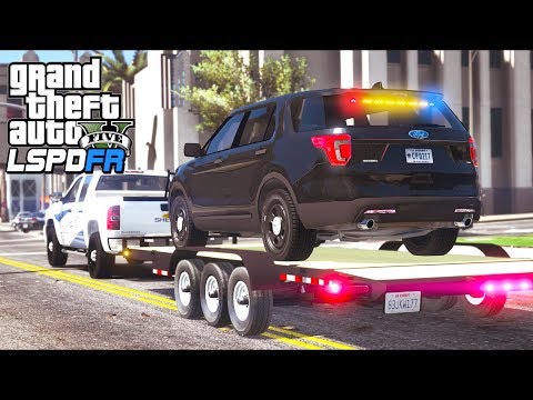 GTA 5 - LSPDFR Ep487 - Taking FBI's Explorer to a Body Shop!!