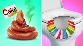 Poop Cake Vs Toilet Cake 🍰 *Crazy Digital Circus and Unicorn Sweets And Candies*