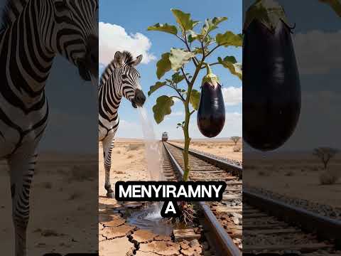 Zebra menyelamatkan pohon terong dari kekeringan dengan menyiraminya 😭viralvideo