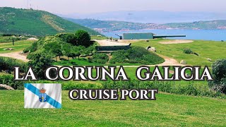🛳️🚶🏖️LA CORUNA Galicia, CRUISE PORT, Tower of Hercules, Coastal Battery Cannons, Views & Beaches🏖️🛳️