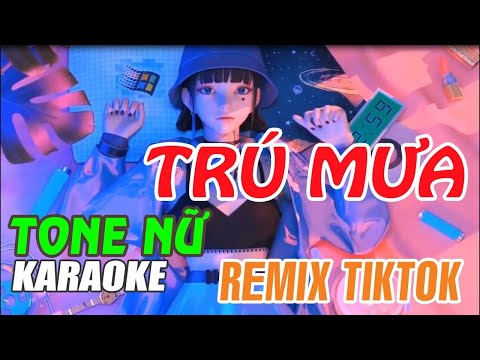 Karaoke Trú Mưa Tone Nữ - HKT - Remix Tiktok | Umie Teddy 💗 VKT Channel-1 💗