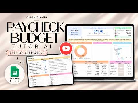 Paycheck Budget Spreadsheet tutorial thumbnail