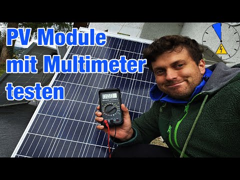 Gebrauchte PV Module mit Multimeter testen prüfen