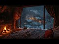 Winter Serenity A Cozy Crackling Fire With Gentle Snowfall The Perfect Relaxing Atmosphere
