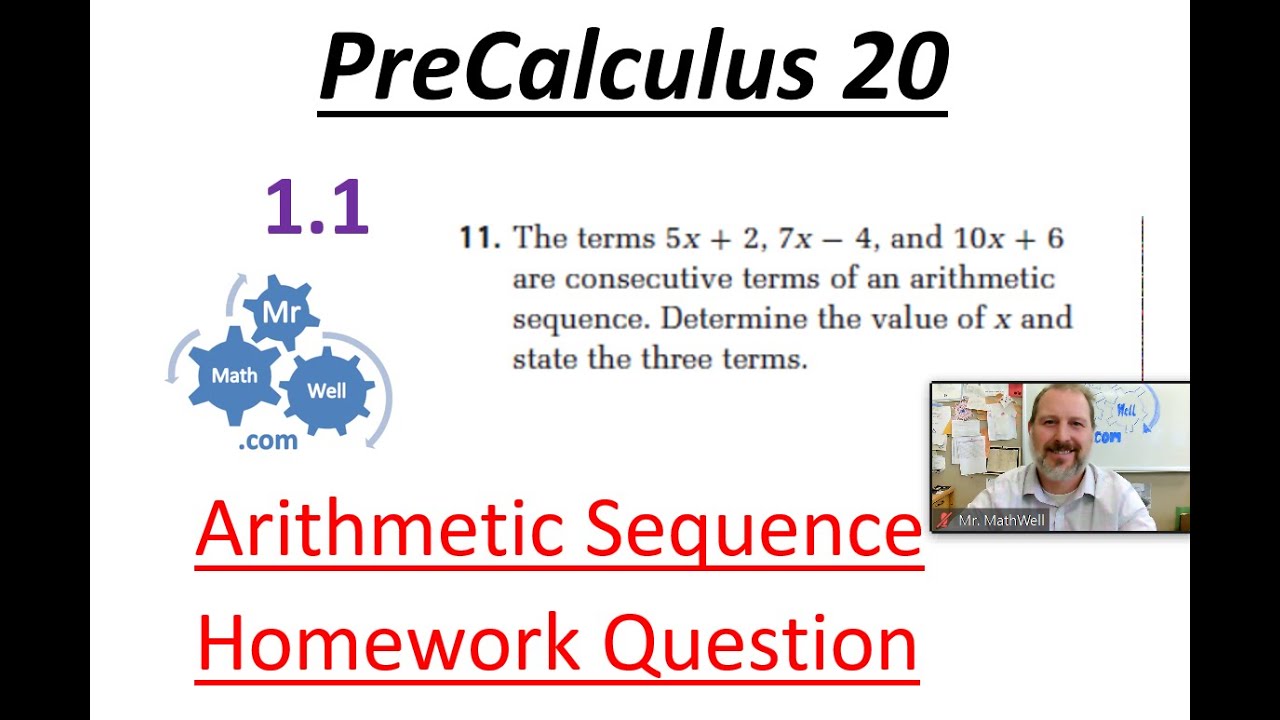 PC 20 1.1 #11 Arithmetic Sequence Homework Question