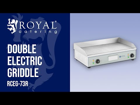 videozapis - Dvostruki električni roštilj - 400 x 730 mm - Royal Catering - 2 x 2200 W