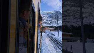 Pov your train ride in Switzerland☃️ Grindelwald➡️Kleine Scheidegg #travel#switzerland#wintervibes