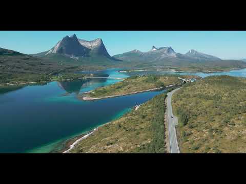 Auf der E6 von Nordkap aus Richtung Polarkreis in Norwegen. Ein Drohnenfilm.