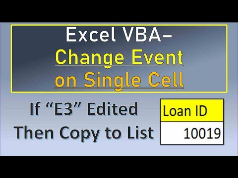 Excel VBA Change Event on Single Cell
