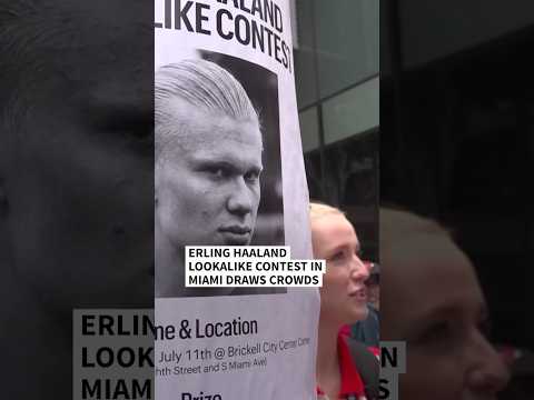 Video Thumbnail: Erling Haaland lookalike contest in Miami draws crowds