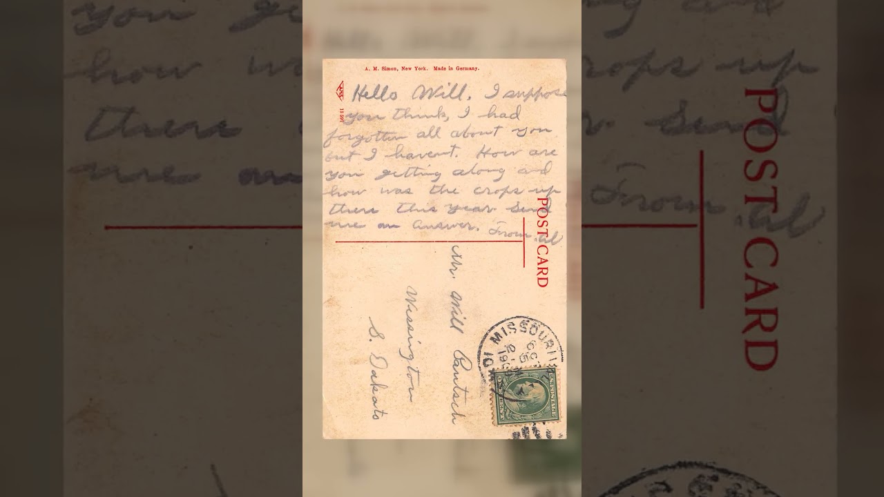 A.M. Simon, Divided Back Postcard, Erie Street, Missouri Valley, 1909 Video