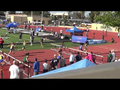 VarG 100m H at Sunset  Finals 5-8-14 - Los Alamitos Girls