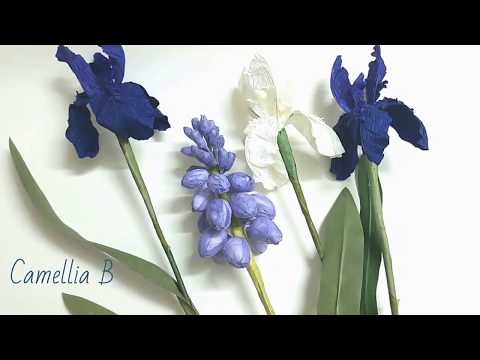 Paper flowers tutorial: Paper Grape Hyacinth -  hoa chuỗi ngọc giấy lụa