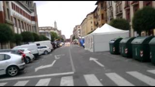 Red white dress everywhere in Pamplona in San Fermin