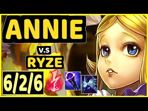ANNIE vs RYZE - 6/2/6 KDA MID GAMEPLAY - NA Ranked GRANDMASTER