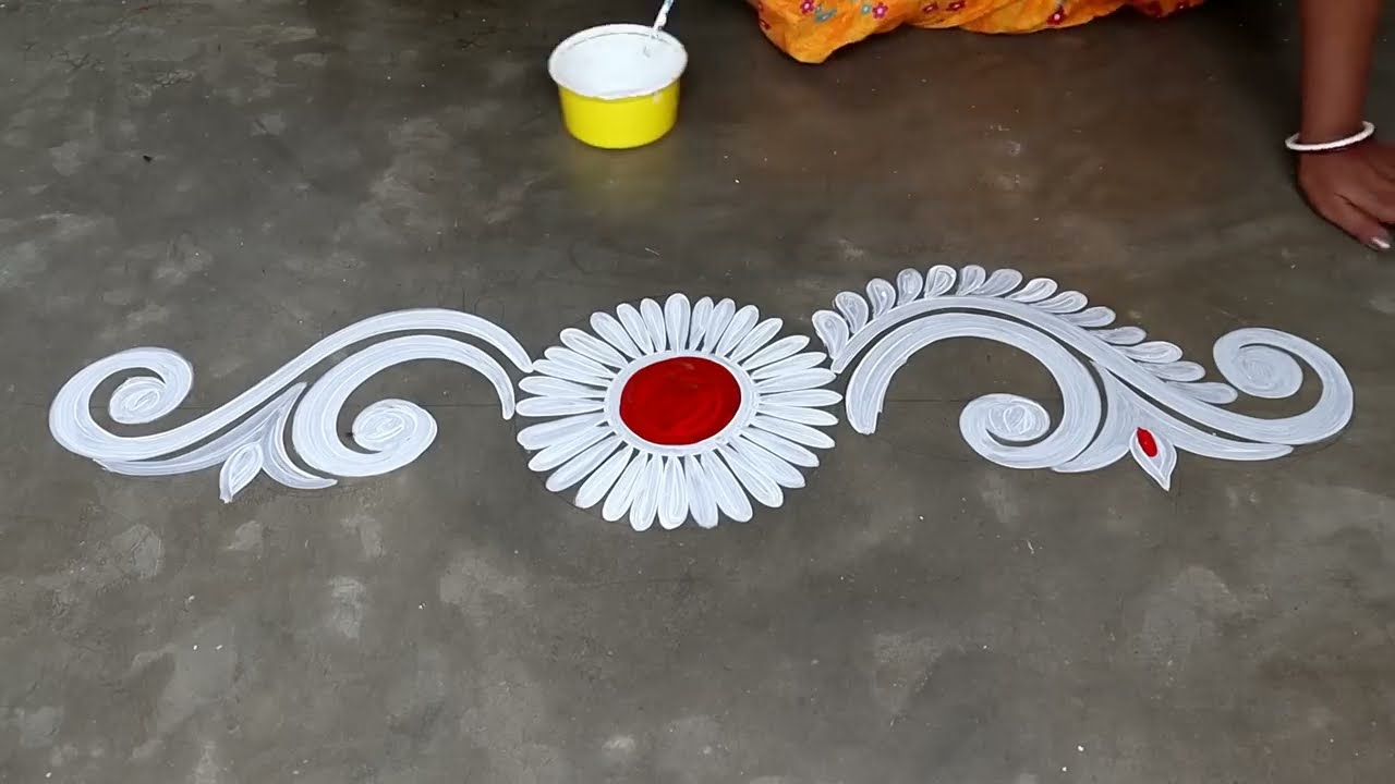 alpana rangoli door side border design by shyamali rangoli art