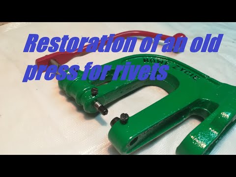 Restoration of an old press for rivets. Odrestaurowanie starej prasy do nitów