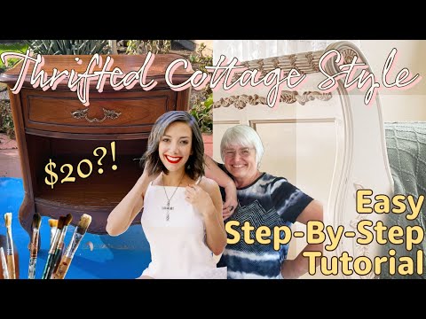 Easy Thrifted Furniture Makeover - Paint Tutorial for Cottage Style Decorating or Fancy Farmhouse