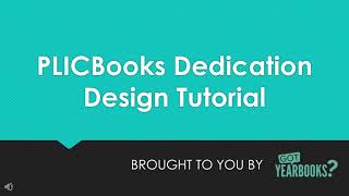 PLICBooks Dedication Ad Tutorial