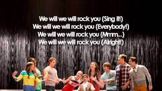 Glee - We Will Rock You (Lyrics)